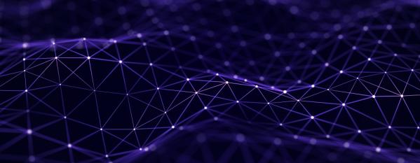 Network concept, purple image with lines and dots connecting
