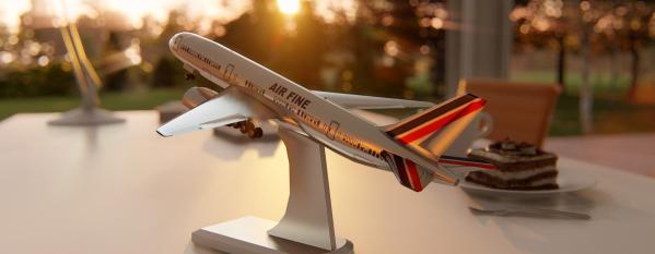 Picture of a model aeroplane on a desk